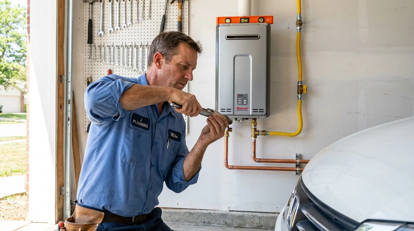 Tankless water heater installation by a Johns Plumbing LLC plumber in Broadalbin